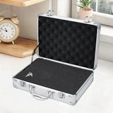 Maxbell Tool Box Organizer with Foam Liner Storage Box for Workshop Outdoor Household 33x24x10cm Silver