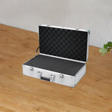 Maxbell Tool Box Organizer with Foam Liner Storage Box for Workshop Outdoor Household 48x28x14cm Silver