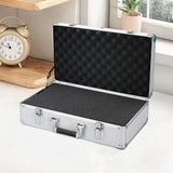 Maxbell Tool Box Organizer with Foam Liner Storage Box for Workshop Outdoor Household 48x28x14cm Silver