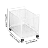 Maxbell Rolling Cart with Wheels Bathroom Classroom Pantry Study Room File Organizer White