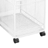 Maxbell Rolling Cart with Wheels Bathroom Classroom Pantry Study Room File Organizer White