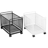 Maxbell Rolling Cart with Wheels Bathroom Classroom Pantry Study Room File Organizer White