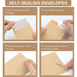 Maxbell 100x Paper Envelopes Brown Kraft Coin Envelope for Mailing Coins Cash Office 165x100mm