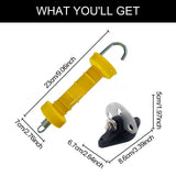 Maxbell Electric Fence Gate Handle and Anchor Set Sturdy for Farm Ranch Agricultural Yellow