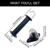 Maxbell Electric Fence Gate Handle and Anchor Set Sturdy for Farm Ranch Agricultural Black