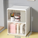 Maxbell Desktop Storage Box Lidded Multipurpose for Household files Office Organizer wihte 33.2x24.5x45cm