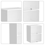 Maxbell Desktop Storage Box Lidded Multipurpose for Household files Office Organizer wihte 33.2x24.5x45cm