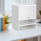 Maxbell Desktop Storage Box Lidded Multipurpose for Household files Office Organizer wihte 33.2x24.5x42cm