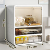 Maxbell Desktop Storage Box Lidded Multipurpose for Household files Office Organizer wihte 33.2x24.5x42cm