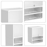 Maxbell Desktop Storage Box Lidded Multipurpose for Household files Office Organizer wihte 33.2x24.5x42cm