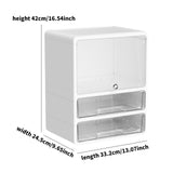 Maxbell Desktop Storage Box Lidded Multipurpose for Household files Office Organizer wihte 33.2x24.5x42cm