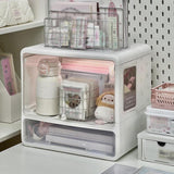Maxbell Desktop Storage Box Lidded Multipurpose for Household files Office Organizer wihte 33.2x24.5x33cm