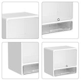 Maxbell Desktop Storage Box Lidded Multipurpose for Household files Office Organizer wihte 33.2x24.5x33cm