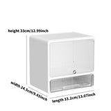 Maxbell Desktop Storage Box Lidded Multipurpose for Household files Office Organizer wihte 33.2x24.5x33cm