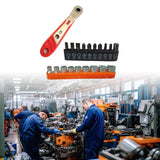 Maxbell 36 Tooth Ratchet Wrench Portable Multifunctional Curved Handle Drive Ratchet with sleeves
