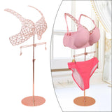 Maxbell Mannequin Underwear Bra Display Stand Sturdy Iron for Exhibition Mall Retail Rose Gold