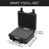 Maxbell Waterproof Hard Case Suitcase Tool Box for Microphone Instrument Electronics Black