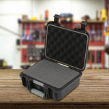 Maxbell Waterproof Hard Case Suitcase Tool Box for Microphone Instrument Electronics Black