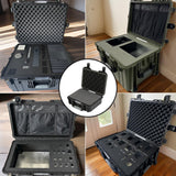 Maxbell Waterproof Hard Case Suitcase Tool Box for Microphone Instrument Electronics Black