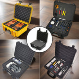 Maxbell Waterproof Hard Case Suitcase Tool Box for Microphone Instrument Electronics Black