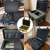 Maxbell Waterproof Hard Case Suitcase Tool Box for Microphone Instrument Electronics Yellow