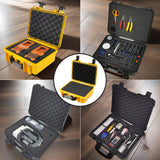 Maxbell Waterproof Hard Case Suitcase Tool Box for Microphone Instrument Electronics Yellow