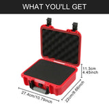 Maxbell Waterproof Hard Case Suitcase Tool Box for Microphone Instrument Electronics Red