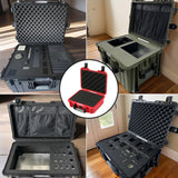 Maxbell Waterproof Hard Case Suitcase Tool Box for Microphone Instrument Electronics Red
