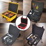 Maxbell Waterproof Hard Case Suitcase Tool Box for Microphone Instrument Electronics Red