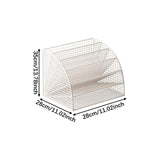 Maxbell Fan Shaped File Organizer Space Saving Storage Rack for Gift Decoration Room White and L