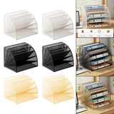 Maxbell Fan Shaped File Organizer Space Saving Storage Rack for Gift Decoration Room White and L