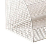 Maxbell Fan Shaped File Organizer Space Saving Storage Rack for Gift Decoration Room White and S