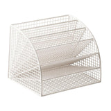 Maxbell Fan Shaped File Organizer Space Saving Storage Rack for Gift Decoration Room White and S