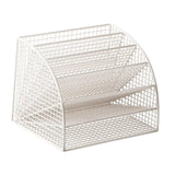 Maxbell Fan Shaped File Organizer Space Saving Storage Rack for Gift Decoration Room White and S