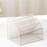 Maxbell Fan Shaped File Organizer Space Saving Storage Rack for Gift Decoration Room White and S