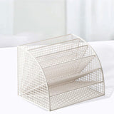 Maxbell Fan Shaped File Organizer Space Saving Storage Rack for Gift Decoration Room White and S