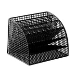 Maxbell Fan Shaped File Organizer Space Saving Storage Rack for Gift Decoration Room Black and L