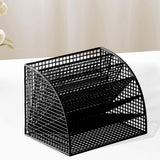 Maxbell Fan Shaped File Organizer Space Saving Storage Rack for Gift Decoration Room Black and L
