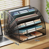 Maxbell Fan Shaped File Organizer Space Saving Storage Rack for Gift Decoration Room Black and L
