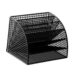 Maxbell Fan Shaped File Organizer Space Saving Storage Rack for Gift Decoration Room Black and S