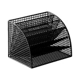 Maxbell Fan Shaped File Organizer Space Saving Storage Rack for Gift Decoration Room Black and S