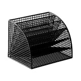Maxbell Fan Shaped File Organizer Space Saving Storage Rack for Gift Decoration Room Black and S