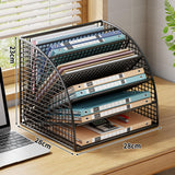 Maxbell Fan Shaped File Organizer Space Saving Storage Rack for Gift Decoration Room Black and S