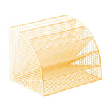 Maxbell Fan Shaped File Organizer Space Saving Storage Rack for Gift Decoration Room Gold and L
