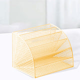 Maxbell Fan Shaped File Organizer Space Saving Storage Rack for Gift Decoration Room Gold and L