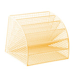 Maxbell Fan Shaped File Organizer Space Saving Storage Rack for Gift Decoration Room Gold and S