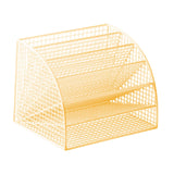 Maxbell Fan Shaped File Organizer Space Saving Storage Rack for Gift Decoration Room Gold and S