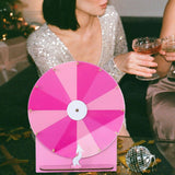 Maxbell Tabletop Prize Roulette Acrylic Rotating Wheel for Birthday Store Trade Show Pink