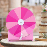 Maxbell Tabletop Prize Roulette Acrylic Rotating Wheel for Birthday Store Trade Show Pink