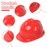 Maxbell Hard Hat Breathable Sturdy Construction Helmet for Outdoor Engineering Labor Red